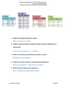 1. Obtener los datos de todas las clases: 2