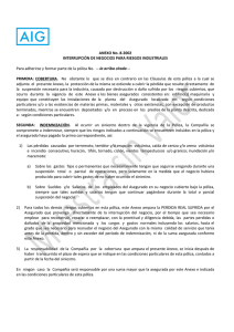 2002 Interrupción de Negocios Riesgos Industriales