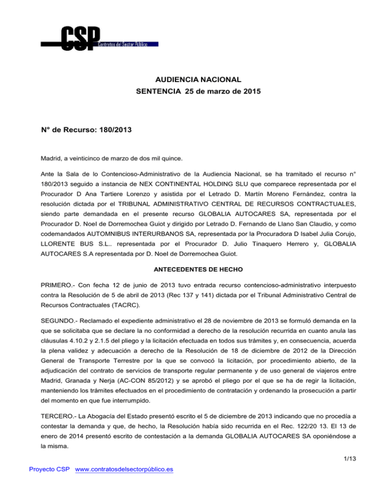 Audiencia Nacional Sentencia 25 De Marzo De 2015 N° De