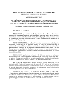 Resoluciones de la Asamblea General de la OEA sobre educación