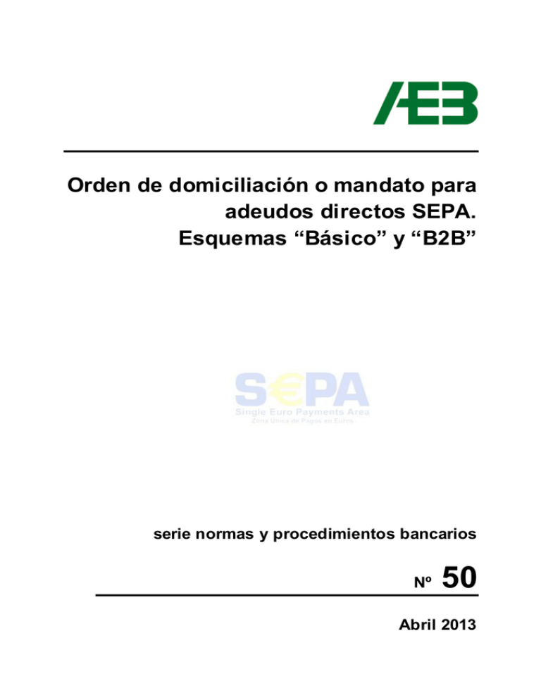 Orden De Domiciliación O Mandato Para Adeudos Directos SEPA