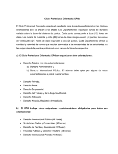 Organización curricular del CPO (orientaciones)