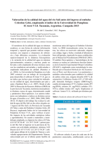 Valoración de la calidad del agua del río Salí antes del ingreso al