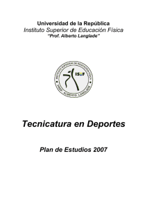 Tecnicatura en Deportes - Instituto Superior de Educación Física