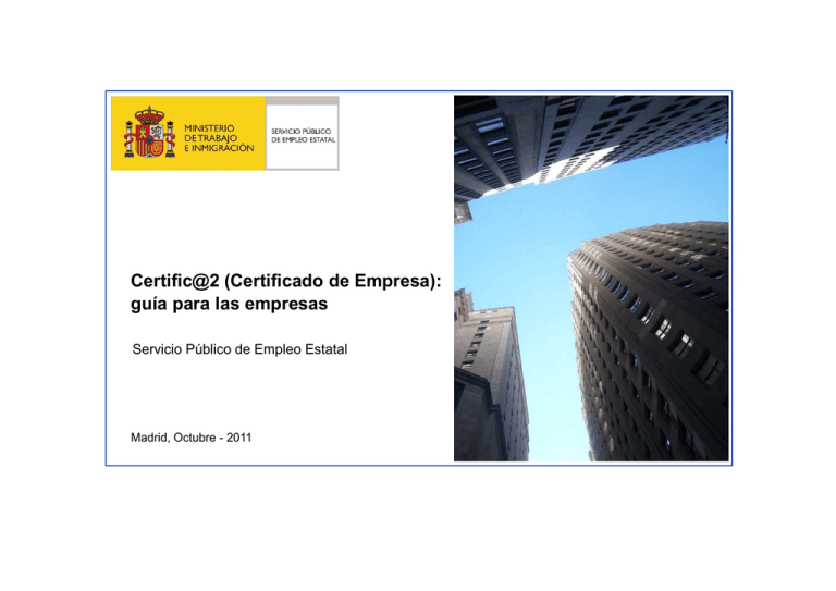 Certificado De Empresa - Servicio Público De Empleo Estatal