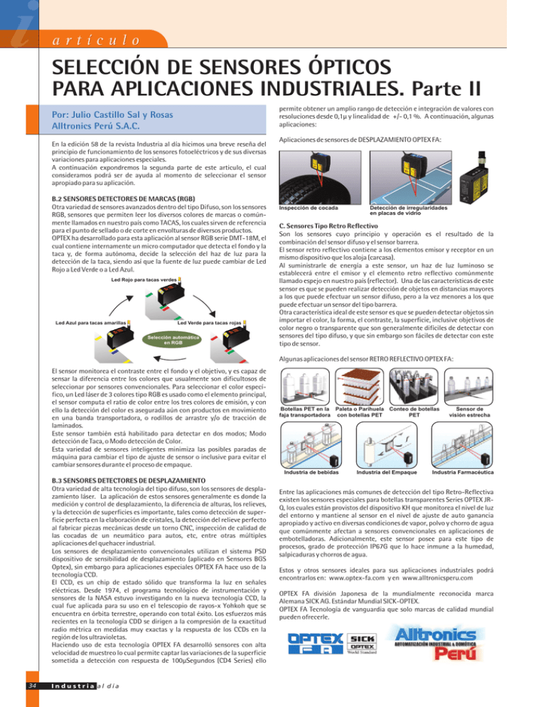 Selección De Sensores Fotoelectricos Para