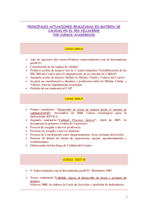 Actuaciones realizadas en materia de calidad en el IES Villaverde