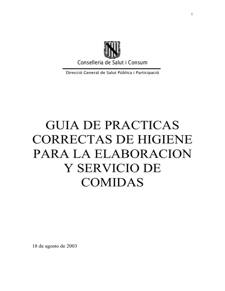 Guía De Prácticas Correctas De Higiene Para La Elaboración Y 0410