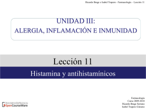 lección 11. histamina y antihistamínicos - OCW-UV