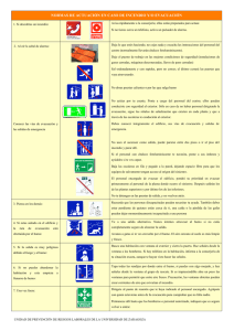 normas de actuación en caso de incendio y/o evacuación