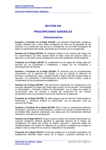 SECCIÓN 020 PRESCRIPCIONES GENERALES Administrativas