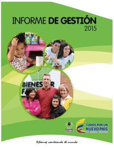 Informe de Gestión ICBF 2015 - Instituto Colombiano de Bienestar