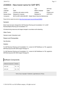 2336604 - New brand name for SAP BPC