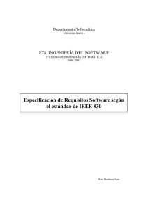 Especificación de Requisitos Software según el estándar de IEEE 830