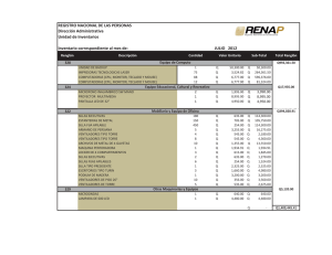 Inventario de bienes correspondiente al mes de julio 2012.