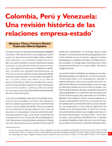 Relaciones entre el estado y el sector privado en Colombia, Perú y