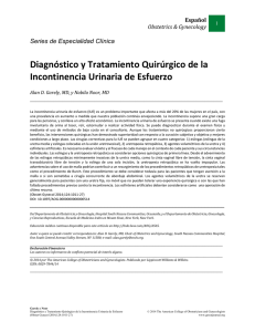 Diagnóstico y Tratamiento Quirúrgico de la Incontinencia Urinaria