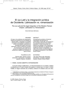 El ius Latii y la integración jurídica de Occidente. Latinización vs
