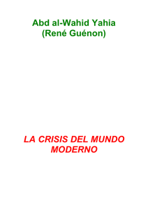 LA CRISIS DEL MUNDO MODERNO