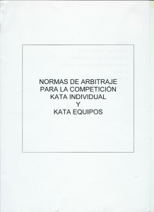 NORMAS DE ARBITRAJE PARA LA COMPETICION KATA