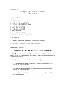 LEY ORGANICA Ley Orgánica de la Academia de la Magistratura