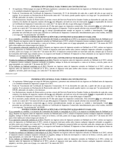 INFORMACIÓN GENERAL PARA TODOS LOS CONTRATISTAS