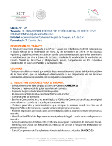 Requisitos para la solicitud de Contratos de Cesión Parcial