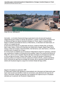 Acuerdan pasar control del Acueducto Independencia a Conagua