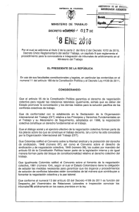 decreto 17 del 08 de enero de 2016