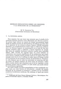 Modelos explicativos sobre los orígenes y la evolución de la