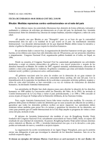 ASA 14/02/98 Bhután: Medidas represivas contra "antinacionales