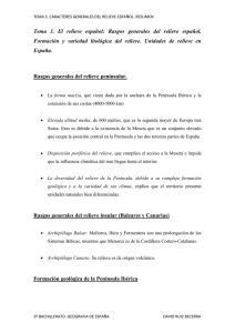 Tema 3. El relieve español: Rasgos generales del relieve español