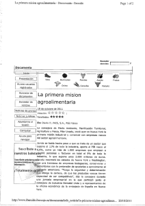 La primera mision agroalimentaria