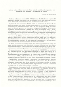 Informe sobre el Observatorio de Calar Alto: la participación