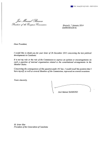 Brussels, 7 January 2014 BARROSO(2014) Dear President, I would