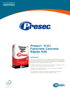 Presec® H-01 Fastcrete: Concreto Rápido H30