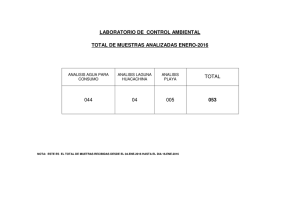 laboratorio de control ambiental total de muestras analizadas enero