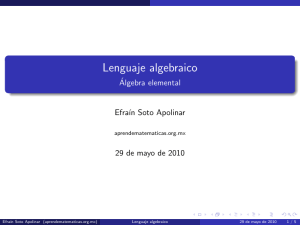 Lenguaje algebraico - Aprende Matemáticas