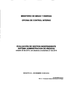 ministerio de tt`iinas y energia of¡cina de control interno sistema
