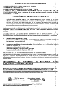 HOMOLOGACION ESTUDIOS NO UNIVERSITARIOS " l