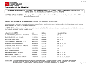 listas provisionales de personas que han aprobado el examen