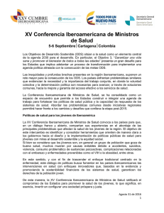 XV Conferencia Iberoamericana de Ministros de Salud
