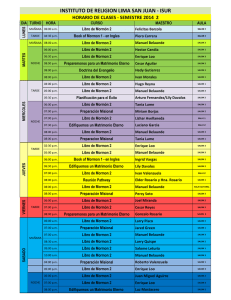 Horarios de clase - ISUR - 10 Julio 2014 - 2do semestre