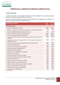 tarifas de la unidad de ensayos clínicos (ctu)