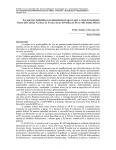 Los consejos nacionales como mecanismos de apoyo para