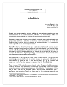 La Guía Didáctica Lorenzo García Aretio Titular de la CUED Editor