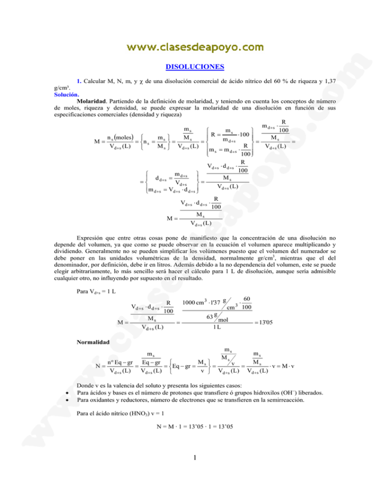 Ejercicios Resueltos De Disoluciones