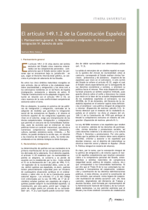 El artículo 149.1.2 de la Constitución Española