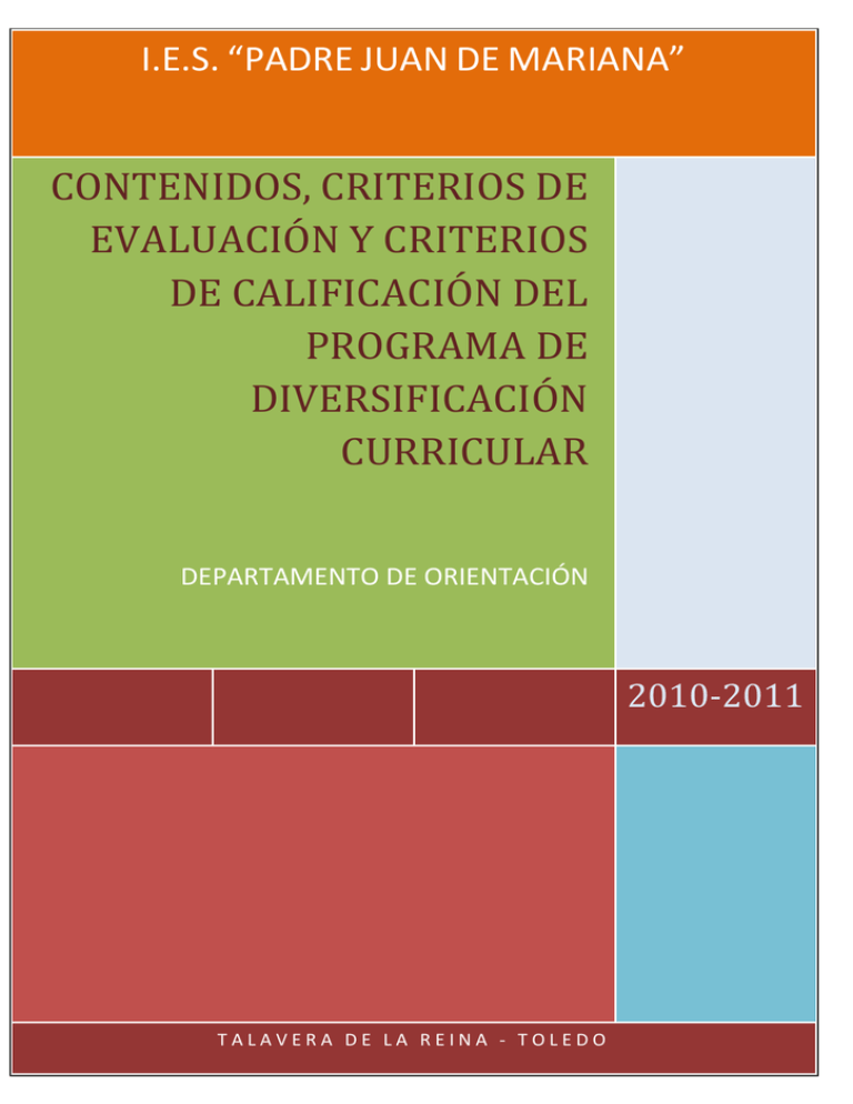 Contenidos Y Criterios De EvaluaciÓn Del Pcpi