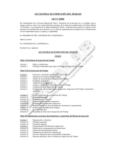 ley general de inspección del trabajo ley nº 28806